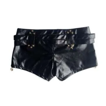 Stylish RSBFK Low Waist PU Leather Shorts for Women