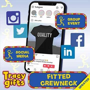 Tracy Gifts B12Y20D01W041463M05T11C02S02US-C - Women's Crewneck Short Sleeve T-Shirt, Black, Medium