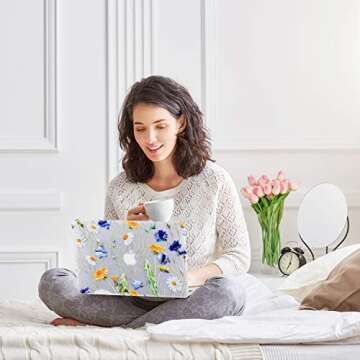 iDonzon Case for MacBook Pro 13 inch (A1502/A1425, 2012-2015 Release), 3D Effect Matte Clear See Through Hard Cover & Keyboard Cover Compatible Pro 13.3 with Retina Display(NO CD-ROM), Floral Pattern