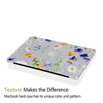 iDonzon Case for MacBook Pro 13 inch (A1502/A1425, 2012-2015 Release), 3D Effect Matte Clear See Through Hard Cover & Keyboard Cover Compatible Pro 13.3 with Retina Display(NO CD-ROM), Floral Pattern