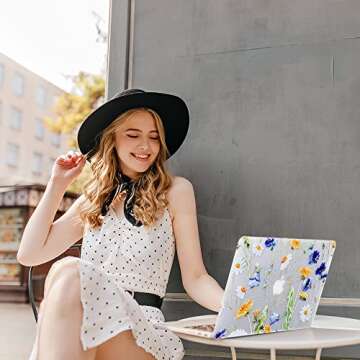 iDonzon Case for MacBook Pro 13 inch (A1502/A1425, 2012-2015 Release), 3D Effect Matte Clear See Through Hard Cover & Keyboard Cover Compatible Pro 13.3 with Retina Display(NO CD-ROM), Floral Pattern