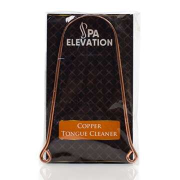 RUIYUXIN USB Natural Ayurvedic Tongue Cleaner by Spa Elevation: Copper Oral Scraper for Dental Hygie...