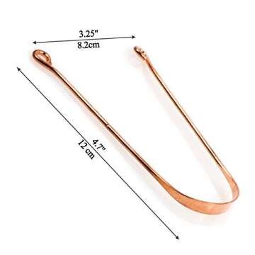 RUIYUXIN USB Natural Ayurvedic Tongue Cleaner by Spa Elevation: Copper Oral Scraper for Dental Hygiene and Health, Ergonomic Design for Comfortable Grip, Plaque and Bad Breath Remedy