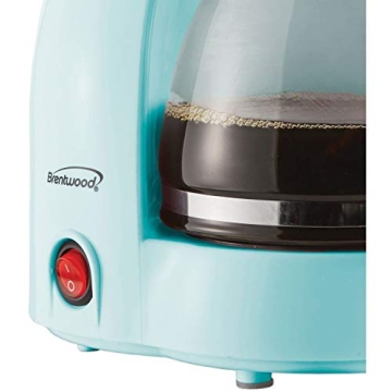 Brentwood TS-213BL Stylish 4 Cup Coffee Maker in Turquoise