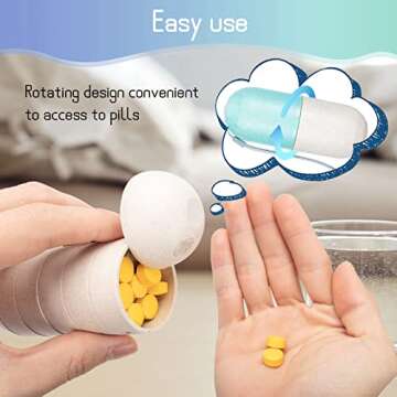 Cute Pill Organizer 7 Day, Weekly Pill Cases Box Waterproof MoistureProof,Travel Weekly Pill Box Case Portable Design to Hold Vitamins