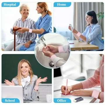 Skyygemm 2 Pcs Nurse Erasable Wristband to Do List Wrist Memo Slap Bracelet with Ballpoint Pen and Eraser Reminder Bracelet Wrist Band Notepad Gifts for Nurse Week Essentials Christmas(Pink)