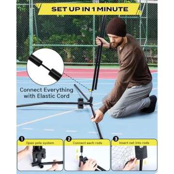 AboveGenius Pickleball Set with Net, Pickleball Paddles Set of 4, Portable Pickleball Net for Drivew...