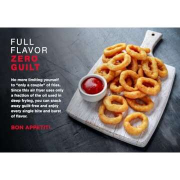 CHEFMAN Large Air Fryer 6.5 Qt XL, Healthy Cooking, User Friendly, Nonstick, Digital Touch Screen with 4 Cooking Functions w/ 60 Minute Timer & Auto Shut Off, BPA-Free, Dishwasher Safe Basket, Black