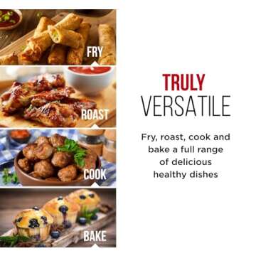 CHEFMAN Large Air Fryer 6.5 Qt XL, Healthy Cooking, User Friendly, Nonstick, Digital Touch Screen with 4 Cooking Functions w/ 60 Minute Timer & Auto Shut Off, BPA-Free, Dishwasher Safe Basket, Black