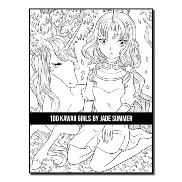 100 Kawaii Girls Coloring Book Collection - Fun & Fantasy