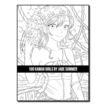 100 Kawaii Girls Coloring Book Collection - Fun & Fantasy