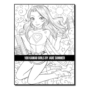 100 Kawaii Girls Coloring Book Collection - Fun & Fantasy