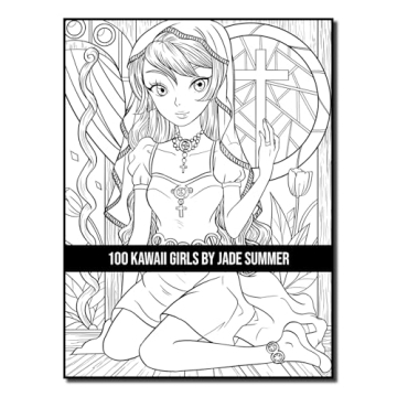 100 Kawaii Girls Coloring Book Collection - Fun & Fantasy