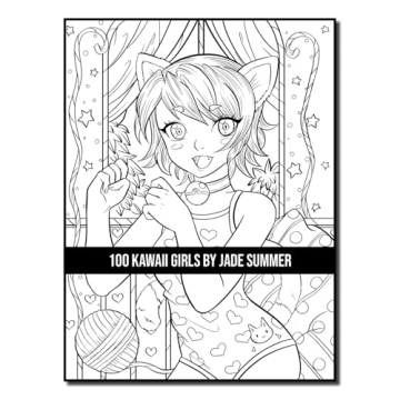 100 Kawaii Girls Coloring Book Collection - Fun & Fantasy