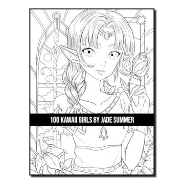 100 Kawaii Girls Coloring Book Collection - Fun & Fantasy