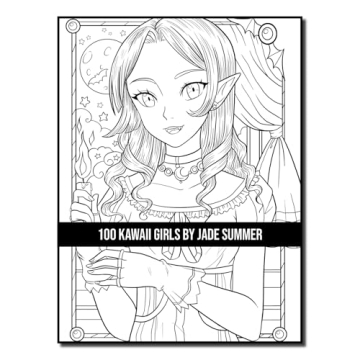 100 Kawaii Girls Coloring Book Collection - Fun & Fantasy