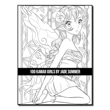 100 Kawaii Girls Coloring Book Collection - Fun & Fantasy