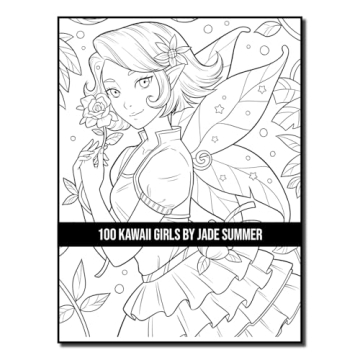 100 Kawaii Girls Coloring Book Collection - Fun & Fantasy