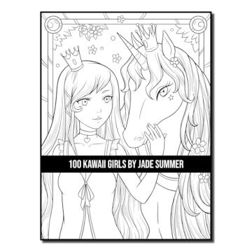 100 Kawaii Girls Coloring Book Collection - Fun & Fantasy