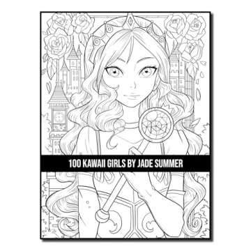 100 Kawaii Girls Coloring Book Collection - Fun & Fantasy