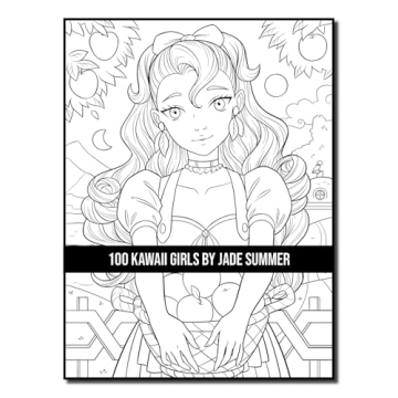 100 Kawaii Girls Coloring Book Collection - Fun & Fantasy