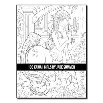 100 Kawaii Girls Coloring Book Collection - Fun & Fantasy
