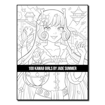 100 Kawaii Girls Coloring Book Collection - Fun & Fantasy