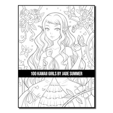 100 Kawaii Girls Coloring Book Collection - Fun & Fantasy