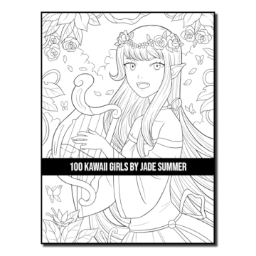 100 Kawaii Girls Coloring Book Collection - Fun & Fantasy