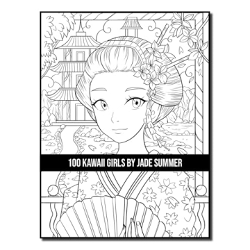 100 Kawaii Girls Coloring Book Collection - Fun & Fantasy