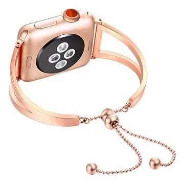 fastgo Bracelet Compatible for Apple Watch Band 38mm 40mm 41mm Women, Jewelry Bling Bands Cuff Stainless Steel Womens for Iwatch SE&Series 7 6 5 4 3 2 1