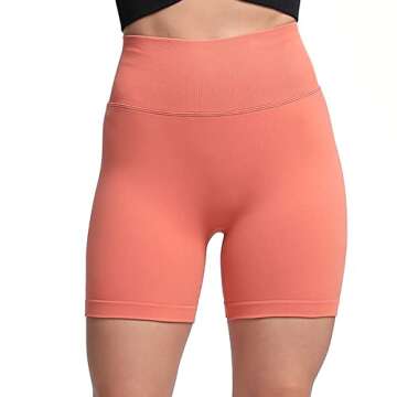 Aoxjox Women's Shorts Scrunch High Waisted Workout Butt Lifting Booty Gym Fitness Biker Short 5"