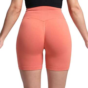 Aoxjox Women's Shorts Scrunch High Waisted Workout Butt Lifting Booty Gym Fitness Biker Short 5"