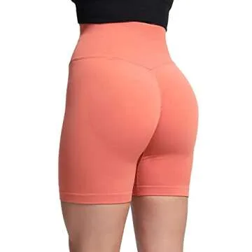 Aoxjox Women's Shorts Scrunch High Waisted Workout Butt Lifting Booty Gym Fitness Biker Short 5"