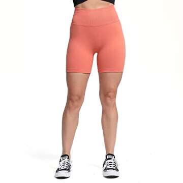 Aoxjox Women's Shorts Scrunch High Waisted Workout Butt Lifting Booty Gym Fitness Biker Short 5"