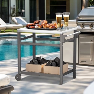 Durable TORVA Outdoor Prep Grill Cart for BBQ Enthusiasts
