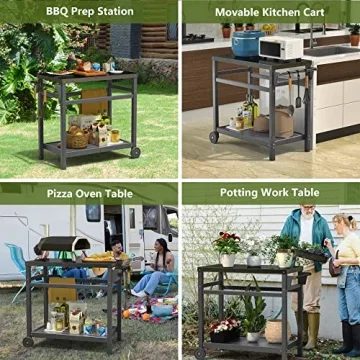 Durable TORVA Outdoor Prep Grill Cart for BBQ Enthusiasts