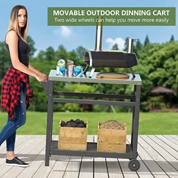 Durable TORVA Outdoor Prep Grill Cart for BBQ Enthusiasts
