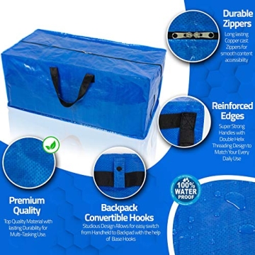 Heavy Duty Organizer Storage Bags - XL Moving Totes Packs