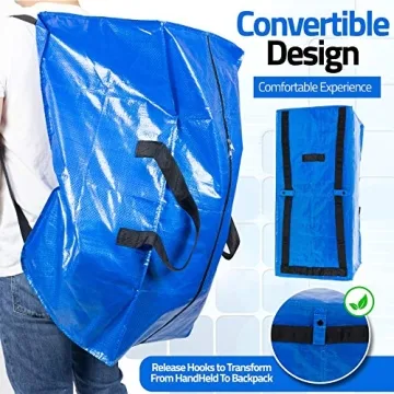 Heavy Duty Organizer Storage Bags - XL Moving Totes Packs