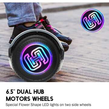 SISIGAD Kids Hoverboard with Bluetooth & Lights