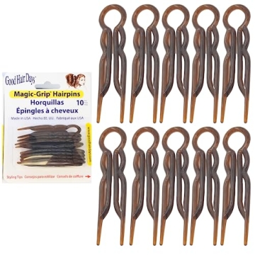 Good Hair Days Set of 10 U-Shaped Magic Grip Hair Pins for All Hair Types