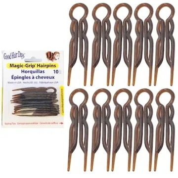 Good Hair Days Set of 10 U-Shaped Magic Grip Hair Pins for All Hair Types
