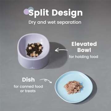 Pawaii Elevated Cat Bowl Set for Whisker Fatigue Relief