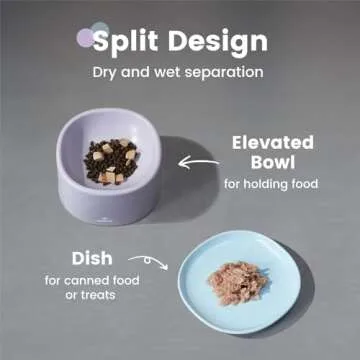 Pawaii Elevated Cat Bowl Set for Whisker Fatigue Relief