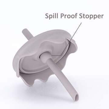 Ginbear 2-in-1 Silicone Baby Cups with Straw & Snack Cup Lid, 8.5 OZ Spill Proof Sippy Cups, Toddler Training Cup for ages 12 M+ (Argil)