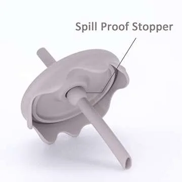 Ginbear 2-in-1 Silicone Baby Cups with Straw & Snack Cup Lid, 8.5 OZ Spill Proof Sippy Cups, Toddler Training Cup for ages 12 M+ (Argil)