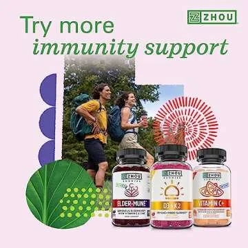 Zhou Nutrition Vitamin D3 K2, Bone and Heart Health Formula 5000 IU Vitamin D3 & 90 mcg Vitamin K2, Max Strength 2 in 1 Immune Support and Calcium Absorption, Gluten Free, 60 Count