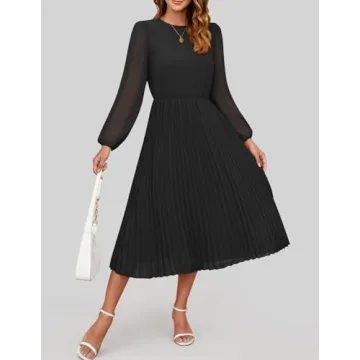 Stylish ZESICA Women's Chiffon Midi Dress for Every Occasion