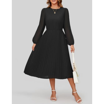 Stylish ZESICA Women's Chiffon Midi Dress for Every Occasion